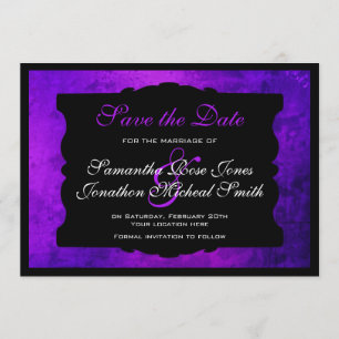 動揺してな紫色のゴシック様式結婚式の保存日付 セーブザデート