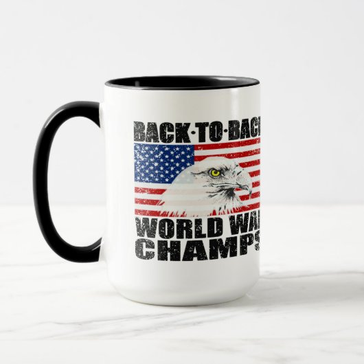 動揺してな続けて世界大戦のチャンピオン マグカップ (左)
