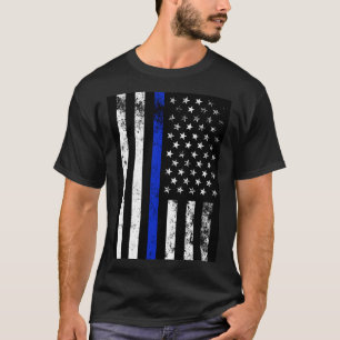 動揺してな警察は米国旗のスタイルを作ります Tシャツ
