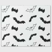 動揺してな質の黒いこうもりパターン ラッピングペーパー (フラット)