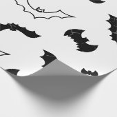動揺してな質の黒いこうもりパターン ラッピングペーパー (角)