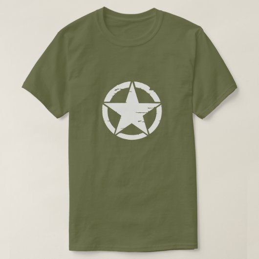 動揺してな軍隊の白の星 Tシャツ (デザイン正面)
