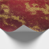 動揺してな金ゴールドおよび赤6 ラッピングペーパー (角)
