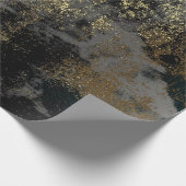 動揺してな金ゴールドおよび黒09 ラッピングペーパー (角)