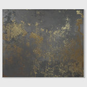 動揺してな金ゴールドおよび黒16 ラッピングペーパー (フラット)