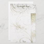 動揺してな金ゴールド、銀、及び白い文房具 便箋 (正面/裏面)