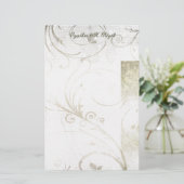 動揺してな金ゴールド、銀、及び白い文房具 便箋 (スタンド正面)