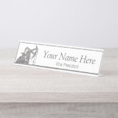 動揺してな金属|の油田|のパーソナライズなデザイン デスクネームプレート (正面)