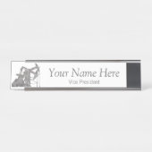 動揺してな金属|の油田|のパーソナライズなデザイン デスクネームプレート (正面)