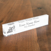 動揺してな金属|の油田|のパーソナライズなデザイン デスクネームプレート (側面)