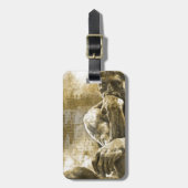 動揺してな青銅色の彫像オーギュスト・ロダン思想家 ラゲッジタグ (正面縦)