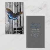 動揺してな風化させた木製の農家の青の蝶 名刺 (正面/裏面)