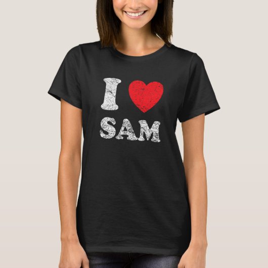 動揺してアウトグランジスタイルI Love Sam Tシャツ (正面)