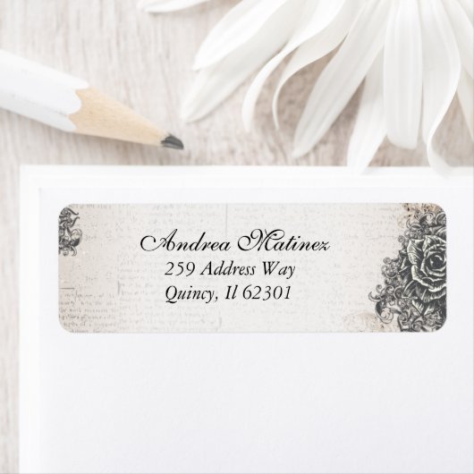 動揺してアンティークヴィンテージバラ住所 シール (インサイチュ)