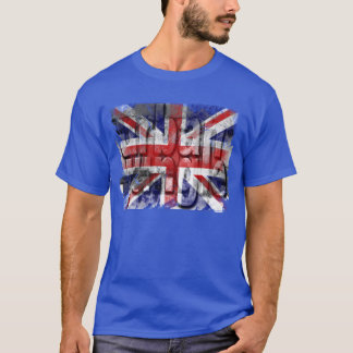 動揺してイギリス国旗デジタルアートアーバンジャングル Tシャツ