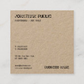 動揺してエレガントクラシック実在文字クラフト紙 スクエア名刺 (裏面)