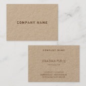 動揺してエレガント実在文字クラフト紙テンプレート 名刺 (正面/裏面)