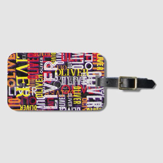 動揺してカスタム複製された色の名モダン ラゲッジタグ (正面横)