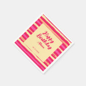 動揺してカラフルストライプ誕生日 スタンダードカクテルナプキン (角)