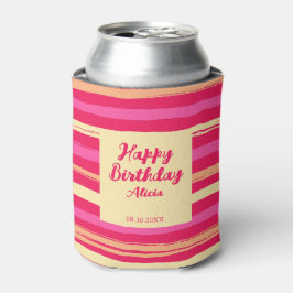 動揺してカラフルストライプ誕生日 缶クーラー
