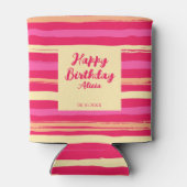 動揺してカラフルストライプ誕生日 缶クーラー (裏面)