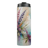 動揺してカラフルフローラオンブルーベージュホワイト タンブラー (正面)