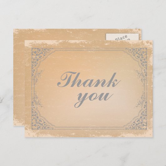 動揺してガンメタルグレーヴィンテージ感謝していスクロール ポストカード (正面/裏面)