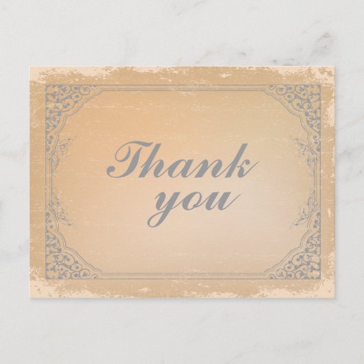 動揺してガンメタルグレーヴィンテージ感謝していスクロール ポストカード (正面)