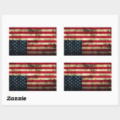 動揺してグランジ米国国旗 長方形シール (シート)