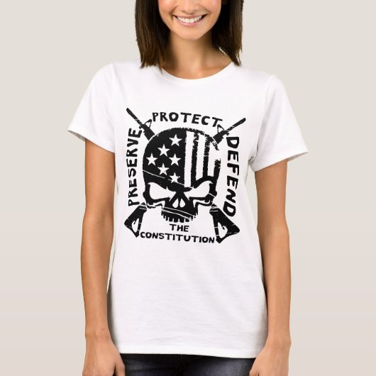 動揺してスカルの保保護存とCoの保護 Tシャツ (正面)