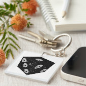 動揺してスカルスケッチサイコロ キーホルダー (正面右)
