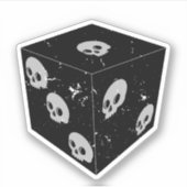 動揺してスカルスケッチサイコロ シール (正面)