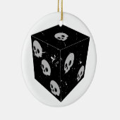動揺してスカルスケッチサイコロ セラミックオーナメント (右)