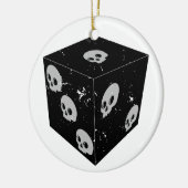 動揺してスカルスケッチサイコロ セラミックオーナメント (左)