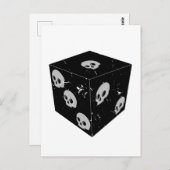 動揺してスカルスケッチサイコロ ポストカード (正面/裏面)