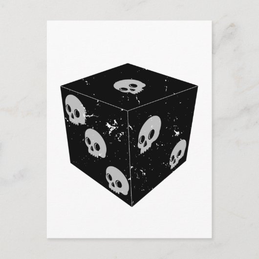 動揺してスカルスケッチサイコロ ポストカード (正面)