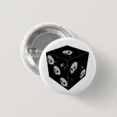 動揺してスカルスケッチサイコロ 缶バッジ (正面&裏面)
