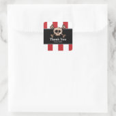 動揺してスカルボーン海賊パーティーシールのラベル スクエアシール (バッグ)