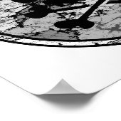 動揺してスカル&クロスボーンシルエットB&W ポスター (角)