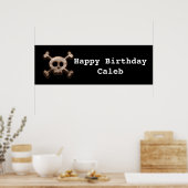 動揺してスカル&ボーンズ誕生日パーティバナー ポスター (キッチン)