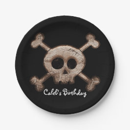 動揺してスカル&ボーンズ誕生日パーティープレート ペーパープレート