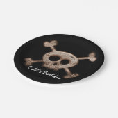 動揺してスカル&ボーンズ誕生日パーティープレート ペーパープレート (アングル)