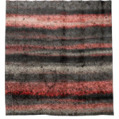 動揺してストライプコーラルピンクブラックグレー抽象芸術 シャワーカーテン (正面)