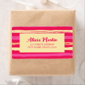 動揺してストライプPink Peachのアドモダンレス ラベル (インサイチュ)