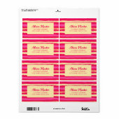 動揺してストライプPink Peachのアドモダンレス ラベル (フルシート)