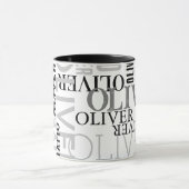 動揺してタイポグラフィ白黒 マグカップ (中央)