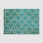 動揺してティール(緑がかった色)レトロ 薄葉紙 (正面)