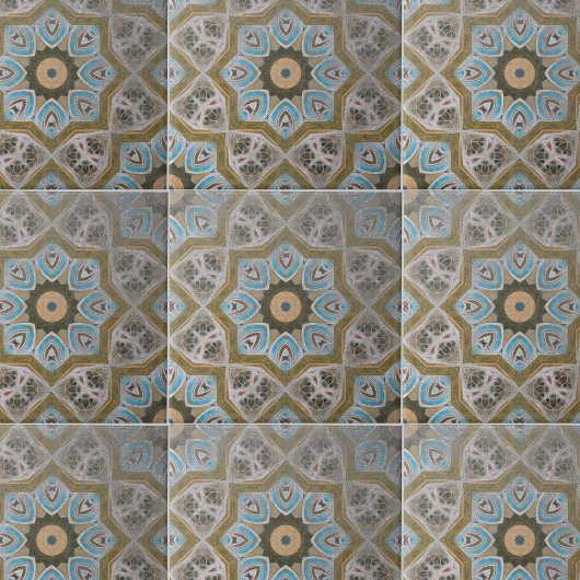 動揺してティール(緑がかった色)白金ゴールド幾何学模様 タイル