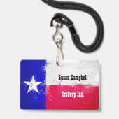 動揺してテキサス州州旗 バッジ (正面（ネックストラップ付）)