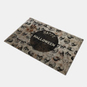 動揺してハッピーハローウィンパーティーヴィンテージスカル ドアマット (アングル)